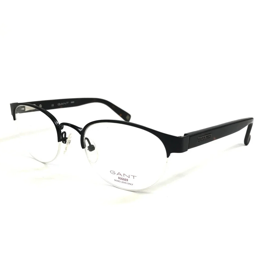 GANT Rugger Eyeglasses Frames GR TILDEN SBLK Satin Black Half Rim 49-20-140